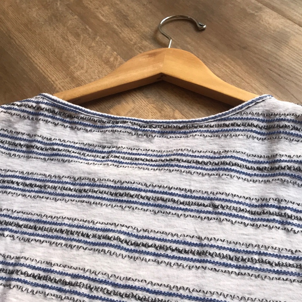 Max Studio Ruffle Sleeve Striped Blouse - Picture 8 of 8